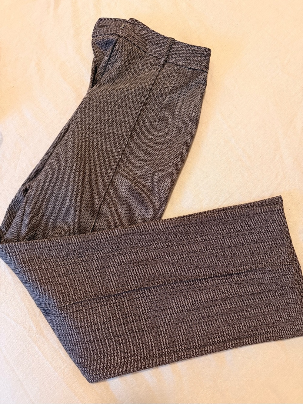 Textured knit Worthington Trouser in chocolate brown/cream size 4petite